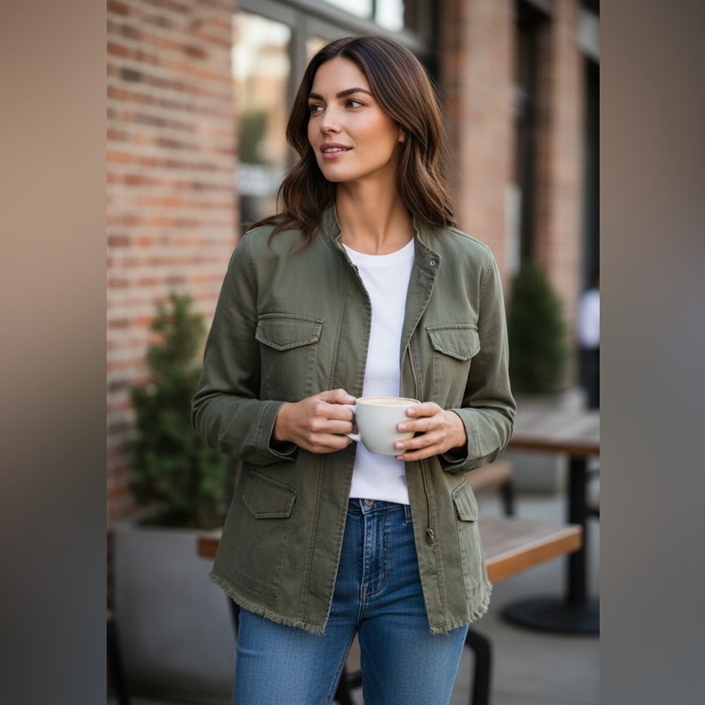 Dark Green Women's Jacket - Picture 2 of 7
